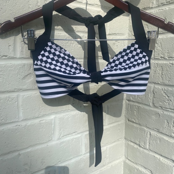 Kenneth Cole Reaction bathing suit top black white Medium - Picture 5 of 9